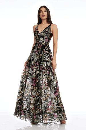 Ariyah Gown / BLACK MULTI