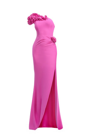 AUBRIELLE DRESS / BRIGHT FUCHSIA